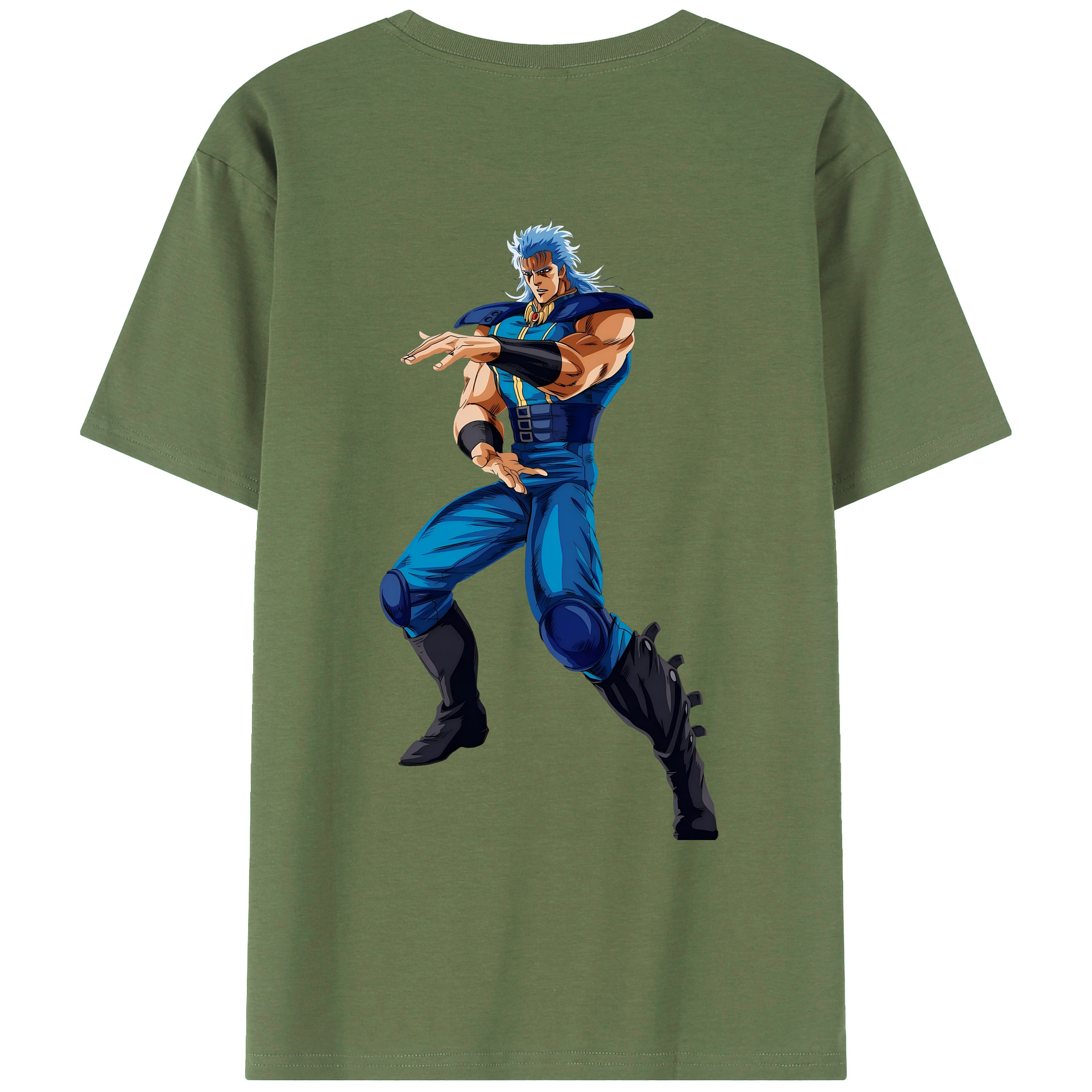 （画像用） 北斗の拳 Fist of the North Star 綿100％ メンズ半袖Tシャツ（バックプリント） 通気性